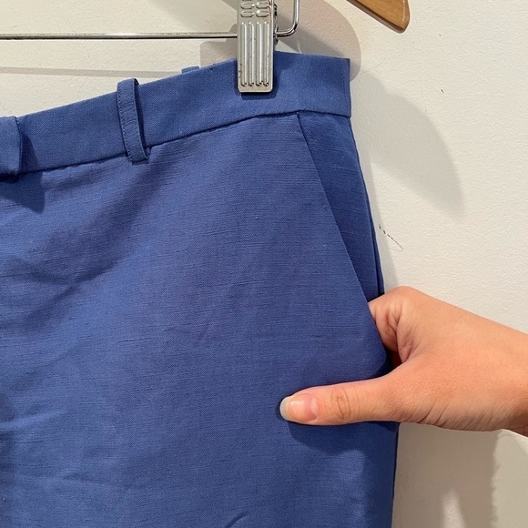 VINTAGE LIZ CLAIBORNE Linen Blend Wide Straight Leg Trousers - Picture 4 of 5